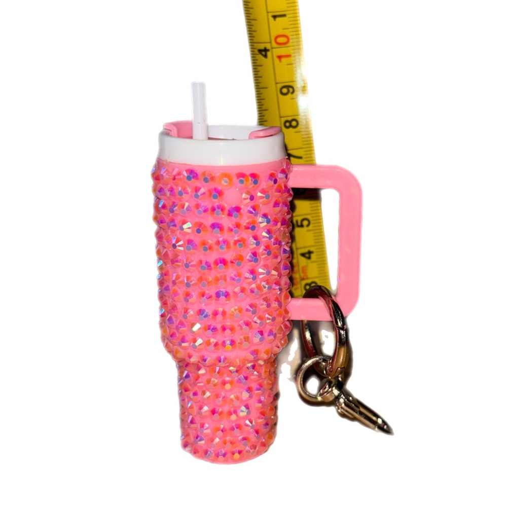 Sparkling Blinged Mini Cup Keychain/Lipstick Holder
